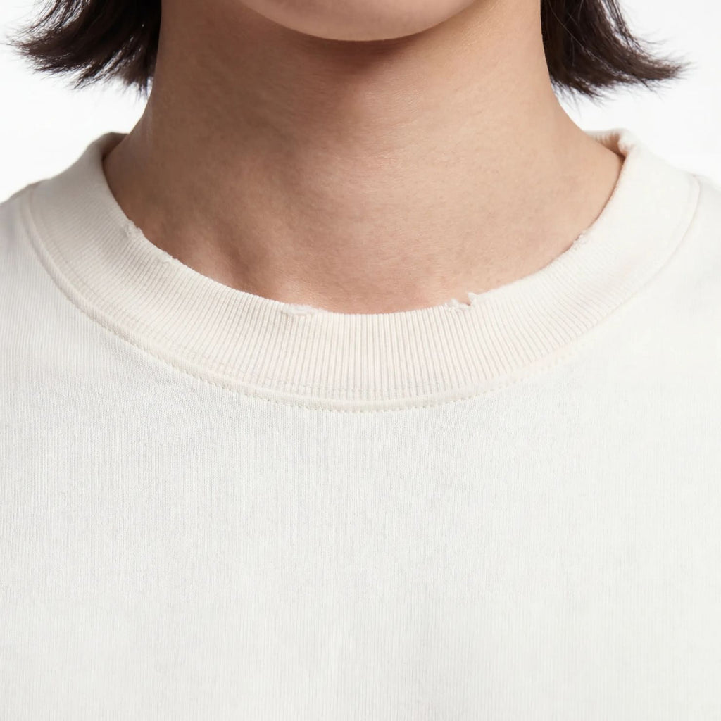 Bram’s Fruit Distressed Script Logo Longsleeve T-shirt Off White