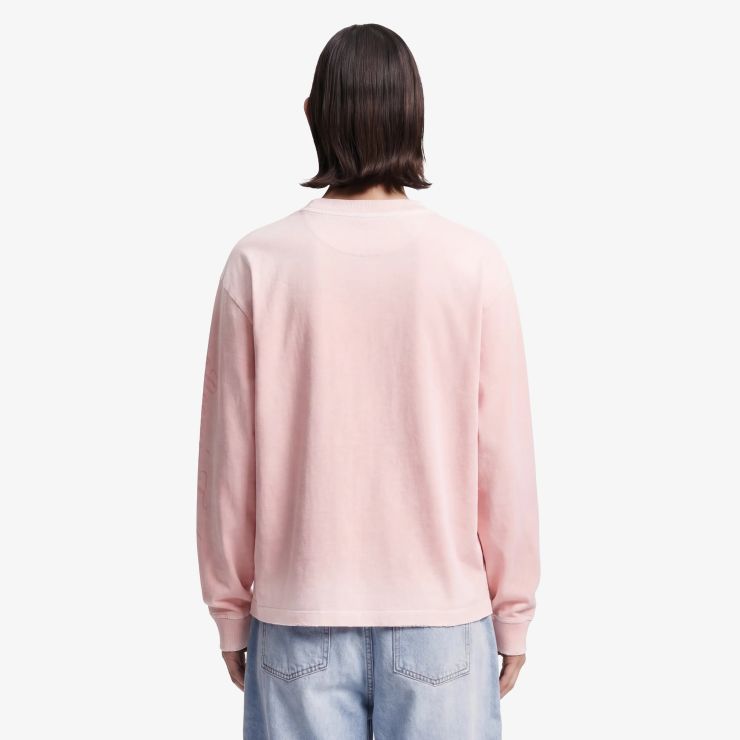 Bram’s Fruit Distressed Script Logo Longsleeve T-shirt Roze