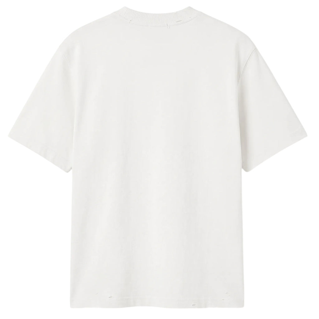Bram’s Fruit Distressed Script Logo T-shirt Off White
