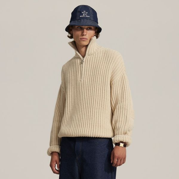 Bram's Fruit Fisherman Knit Sweater Beige