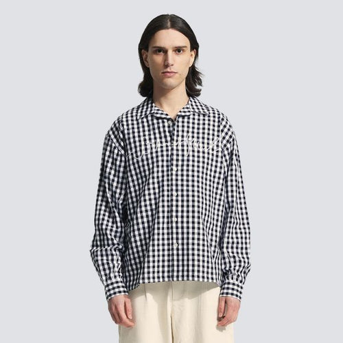 Bram's Fruit Garden Hose Chain Stitch Overshirt Zwart/Wit