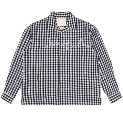 Bram's Fruit Garden Hose Chain Stitch Overshirt Zwart/Wit