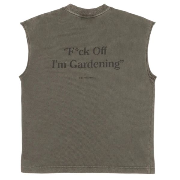 Bram’s Fruit Gardening Distressed Sleeveless T-shirt Antraciet