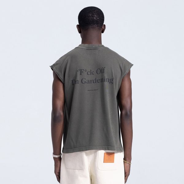 Bram’s Fruit Gardening Distressed Sleeveless T-shirt Antraciet