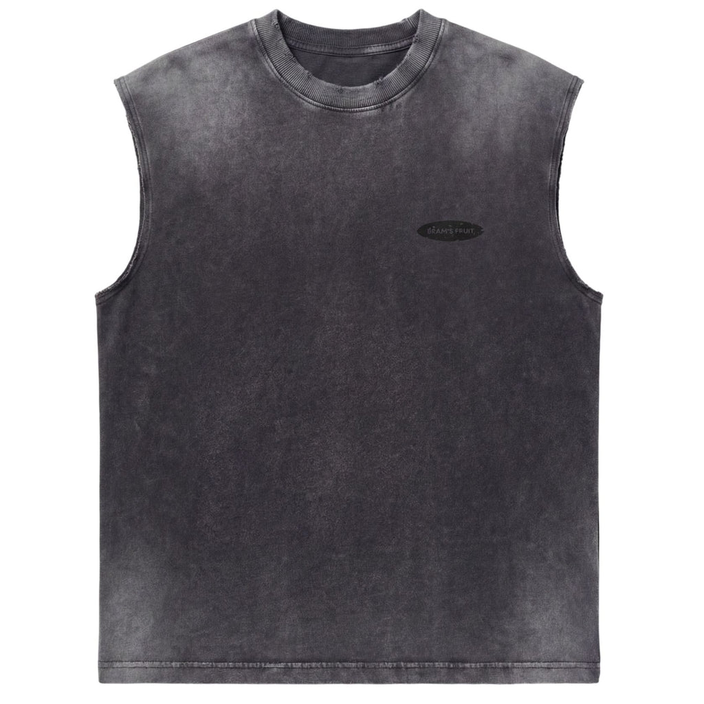 Bram's Fruit Gardening Distressed Sleeveless T-shirt Zwart