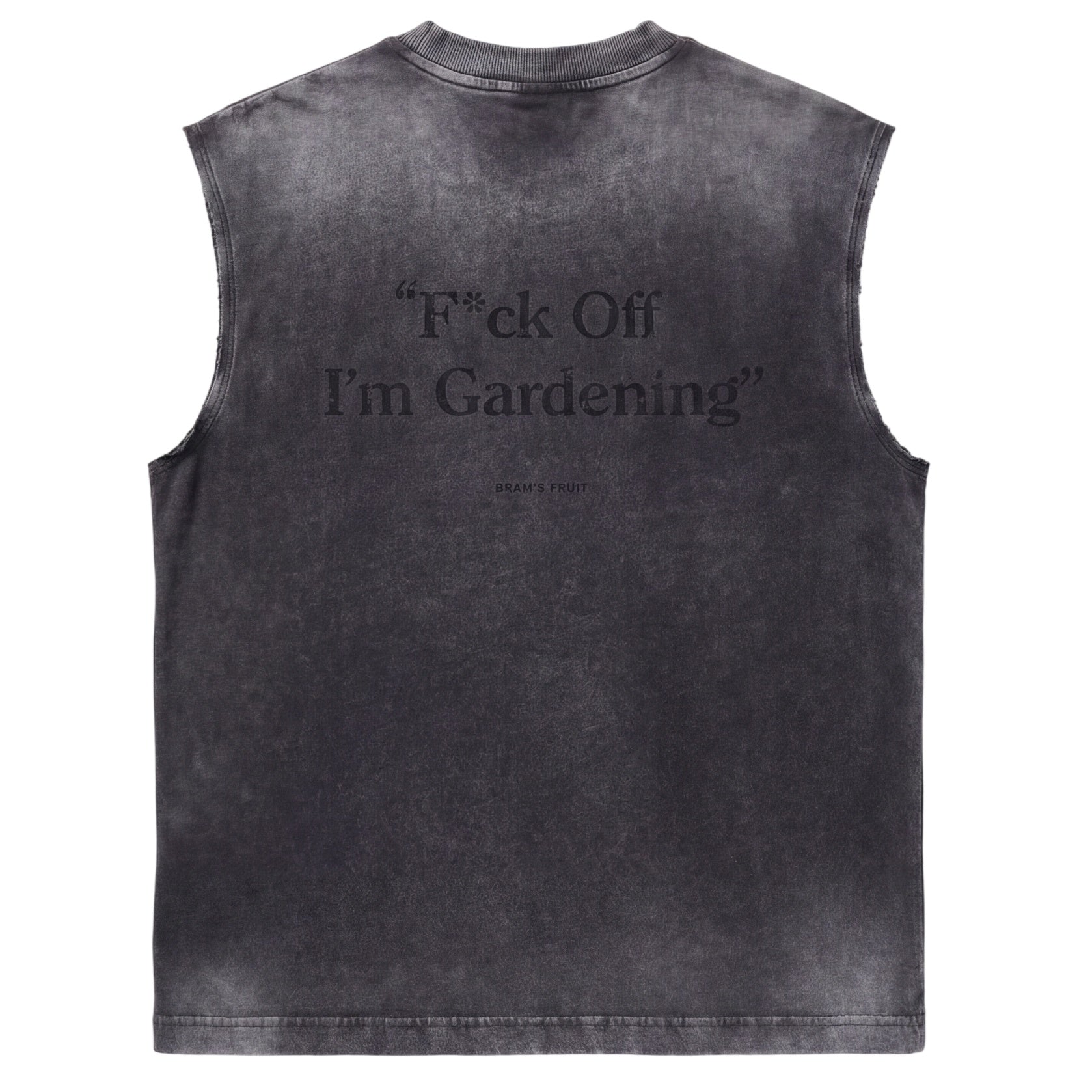 Bram's Fruit Gardening Distressed Sleeveless T-shirt Zwart