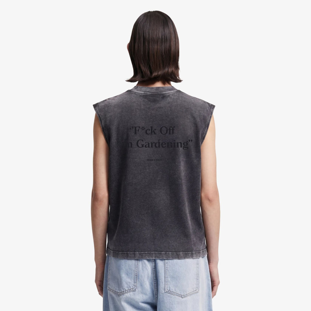 Bram's Fruit Gardening Distressed Sleeveless T-shirt Zwart