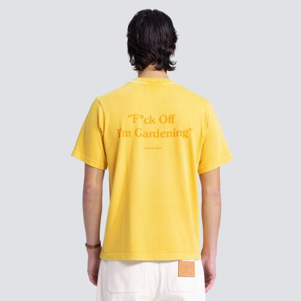 Bram's Fruit Gardening Distressed T-shirt Geel