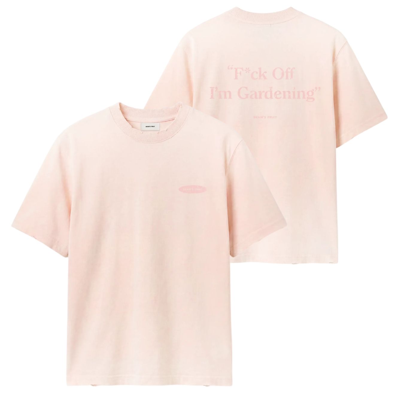 Bram's Fruit Gardening Distressed T-shirt Roze