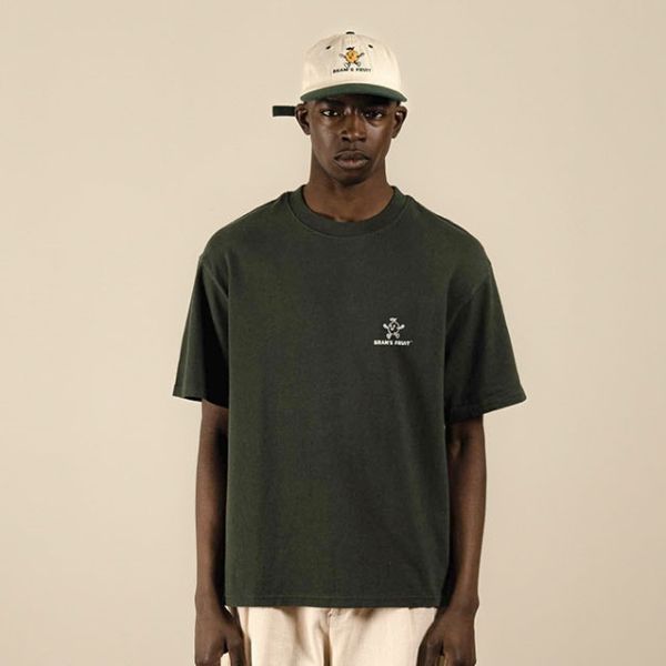 Bram's Fruit Outline Lemon T-shirt Groen