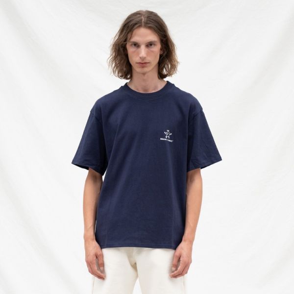 Bram's Fruit Outline Lemon T-shirt Navy