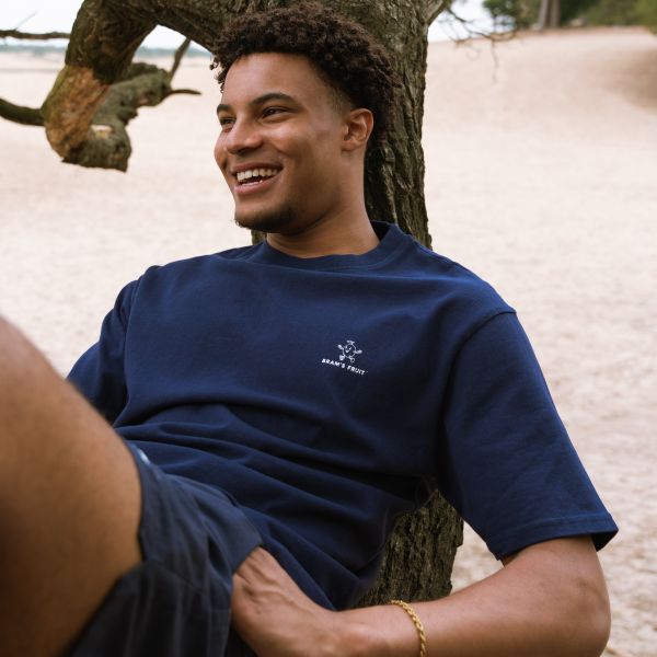 Bram’s Fruit Outline Lemon T-shirt Navy