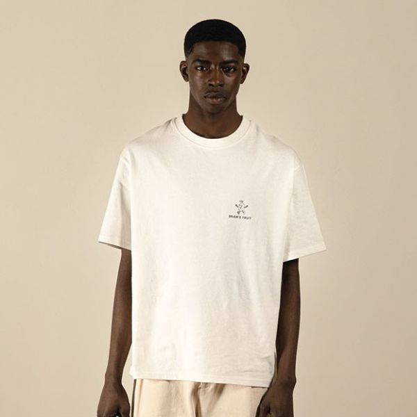 Bram's Fruit Outline Lemon T-shirt Wit