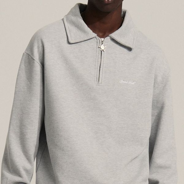 Bram's Fruit Polo Sweater Licht Grijs