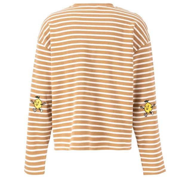 Bram's Fruit Striped Longsleeve T-shirt Wit/Bruin