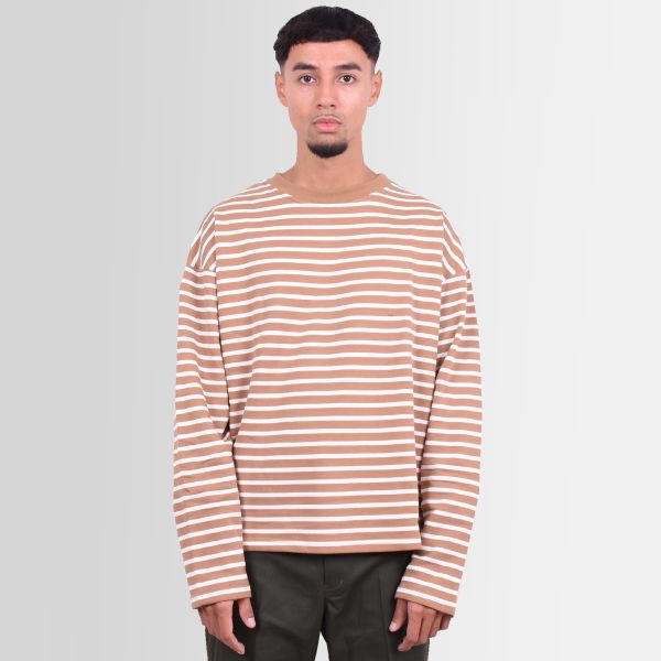 Bram's Fruit Striped Longsleeve T-shirt Wit/Bruin