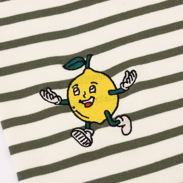 Bram's Fruit Striped Longsleeve T-shirt Wit/Groen