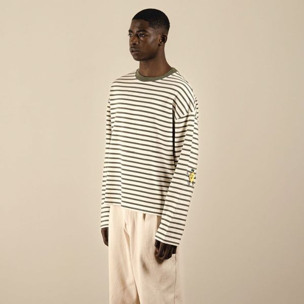 Bram's Fruit Striped Longsleeve T-shirt Wit/Groen