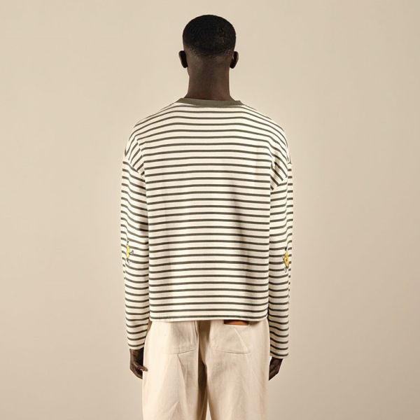 Bram's Fruit Striped Longsleeve T-shirt Wit/Groen