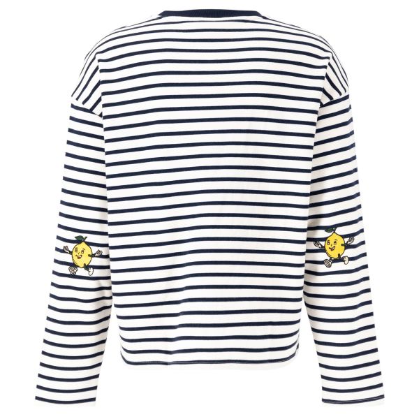 Bram's Fruit Striped Longsleeve T-shirt Wit/Navy