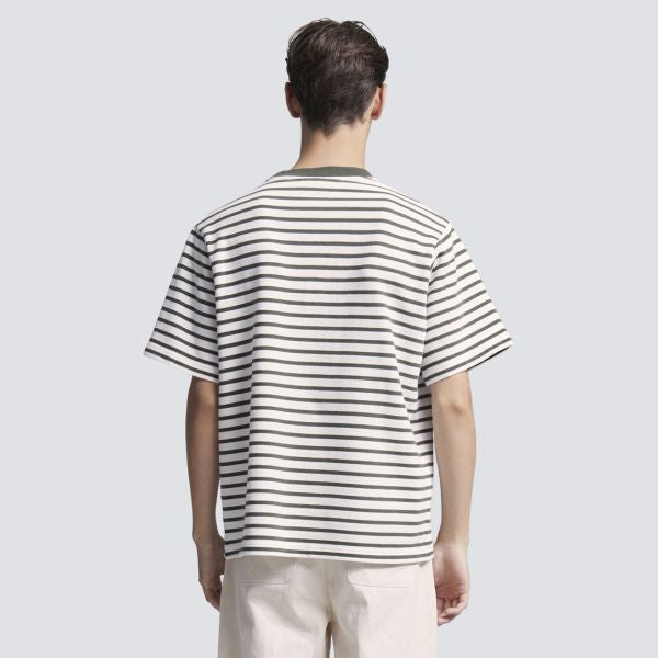 Bram's Fruit Varsity Striped T-shirt Wit/Donker Groen