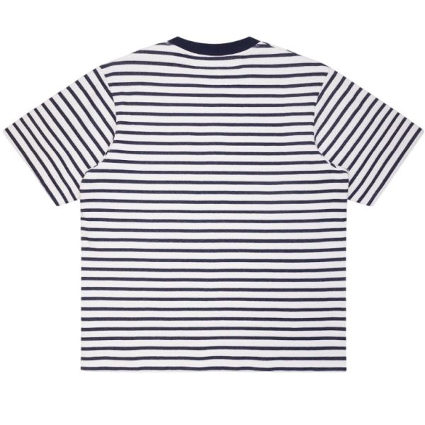 Bram's Fruit Varsity Striped T-shirt Wit/Navy