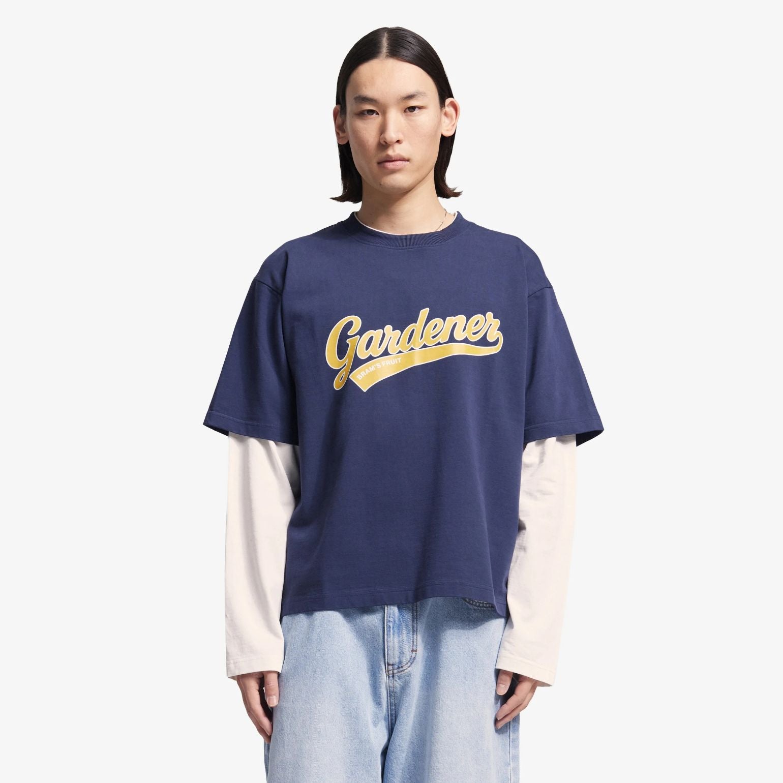 Bram’s Fruit Double Layer Longsleeve T-shirt Donker Blauw