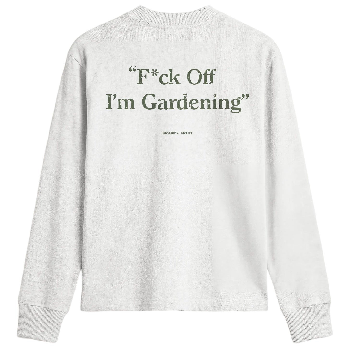 Bram's Fruit Gardening Distressed Longsleeve T-shirt Grijs