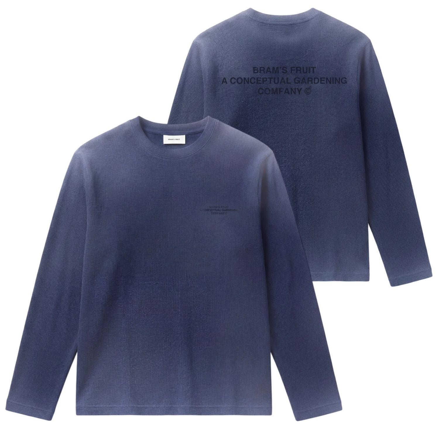 Bram’s Fruit Stamp Waffle Longsleeve T-shirt Donker Blauw