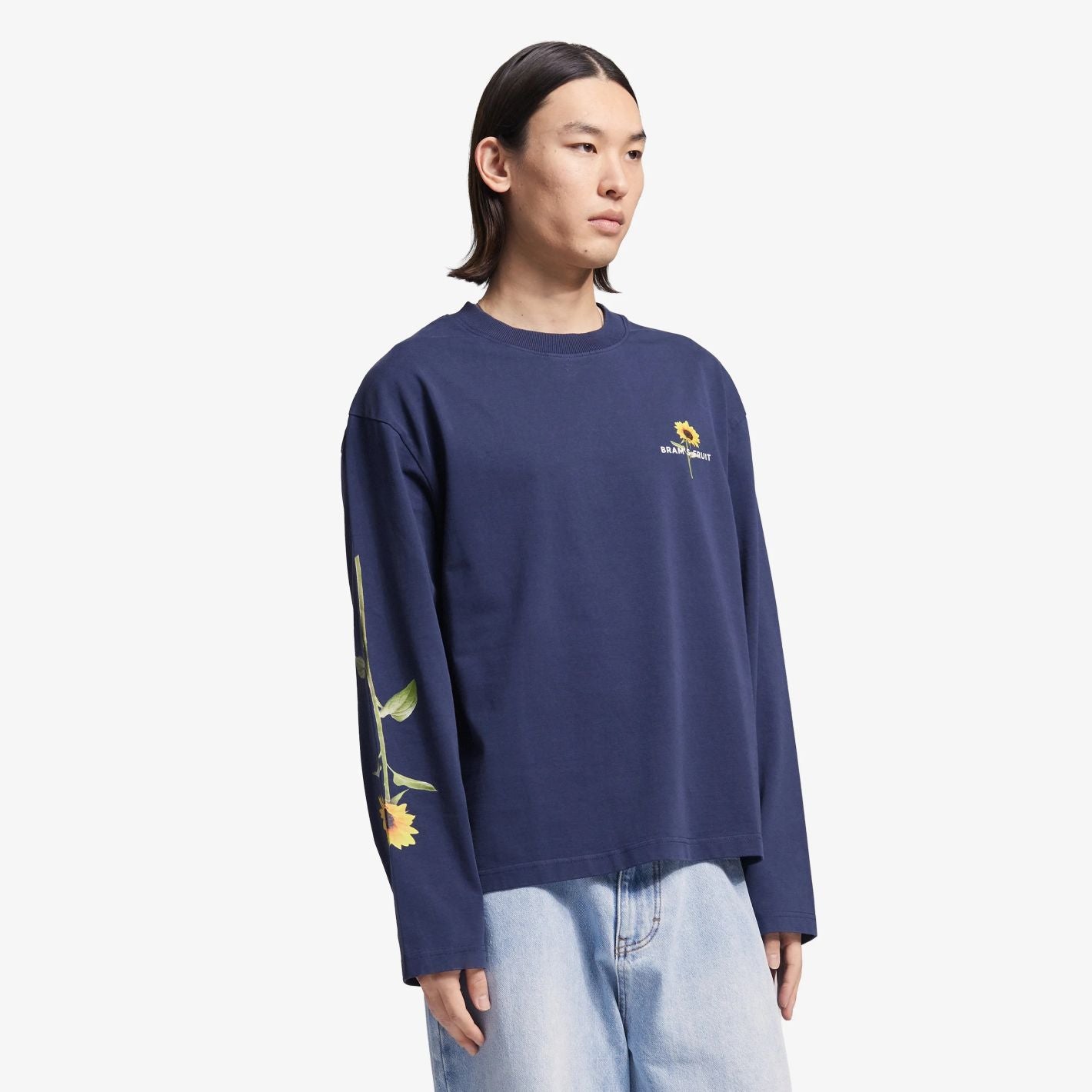 Bram’s Fruit Sunflower Longsleeve T-shirt Donker Blauw
