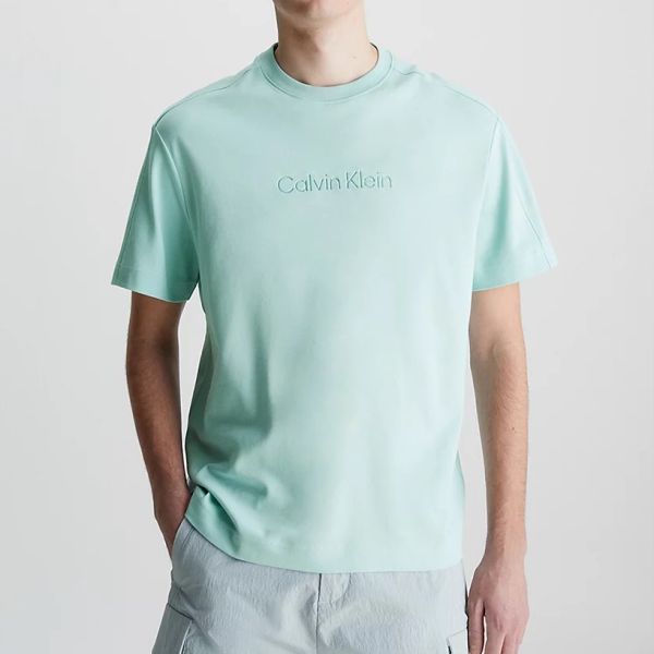 Calvin Klein Comfort Debossed Logo T-shirt Licht Blauw