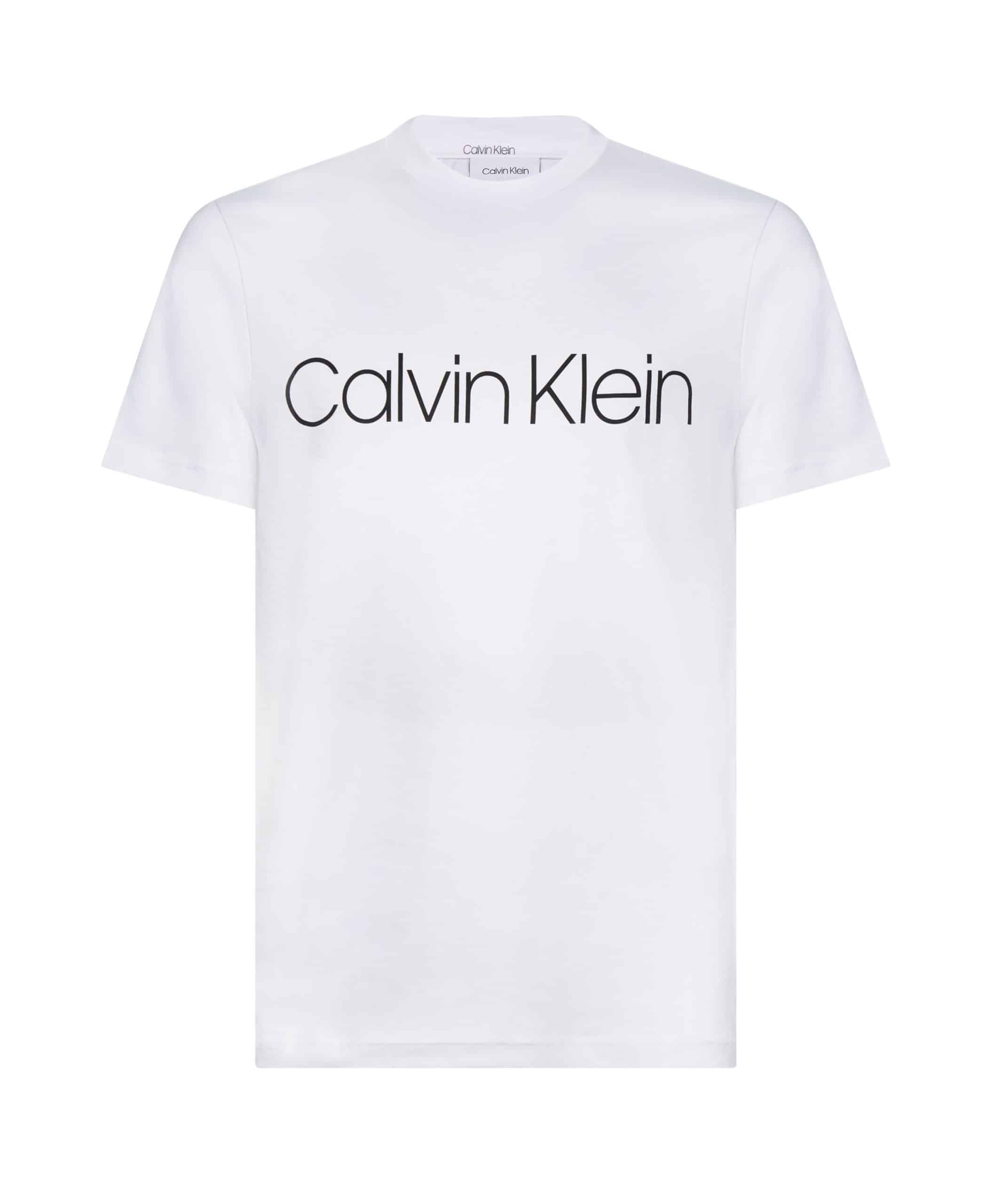 calvin klein front logo t-shirt wit K10K104063