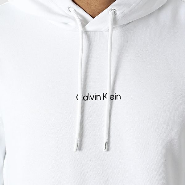 Calvin Klein Interlock Micro Logo Hoodie Wit