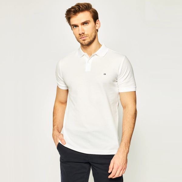 Calvin Klein Logo Slim Polo Wit