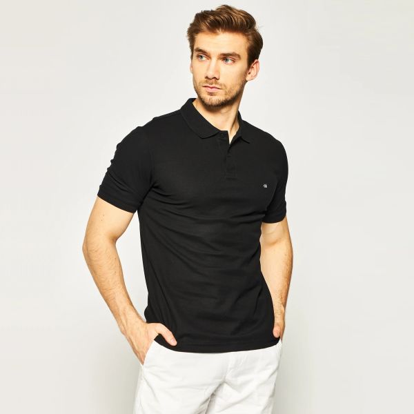 Calvin Klein Logo Slim Polo Zwart