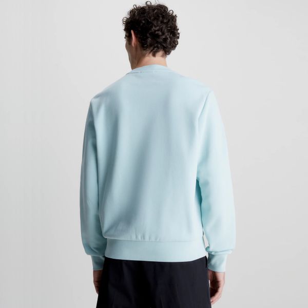 Calvin Klein Micro Logo Sweater Licht Blauw