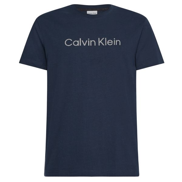 Calvin Klein Raised Striped Logo T-shirt Navy