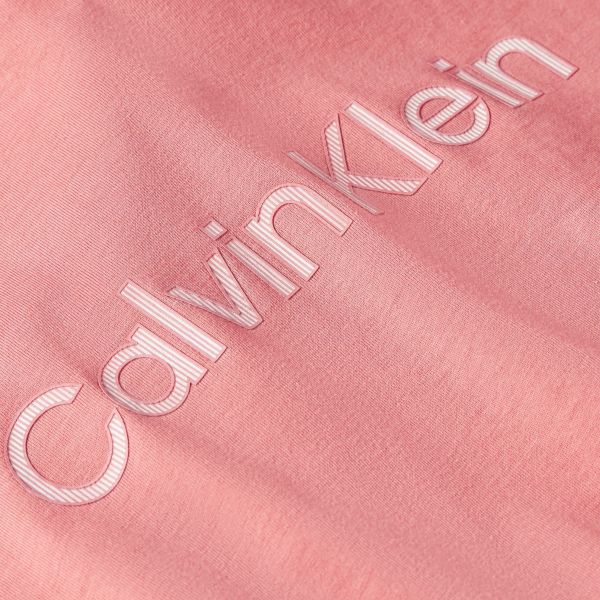 Calvin Klein Raised Striped Logo T-shirt Roze