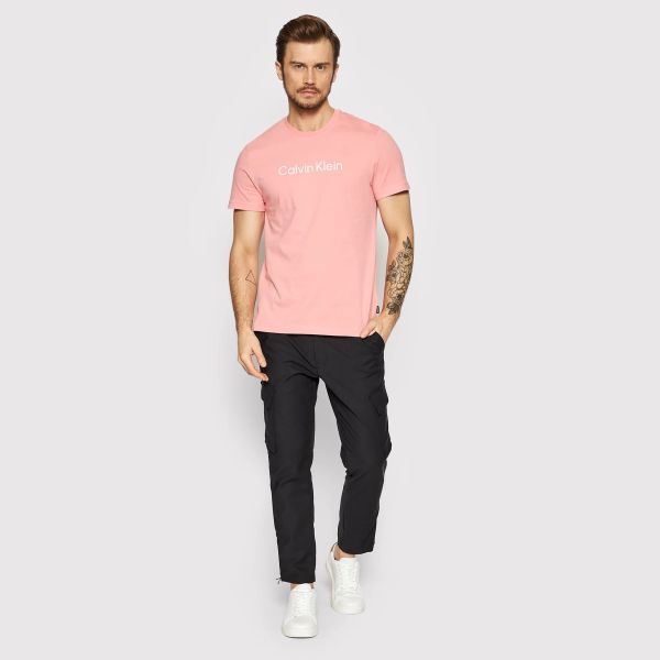 Calvin Klein Raised Striped Logo T-shirt Roze