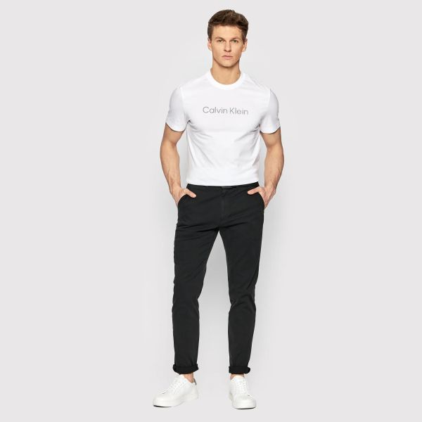 Calvin Klein Raised Striped Logo T-shirt Wit