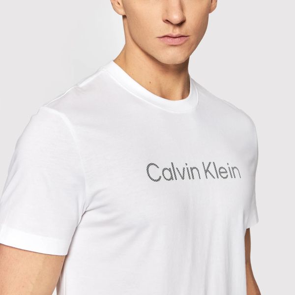 Calvin Klein Raised Striped Logo T-shirt Wit