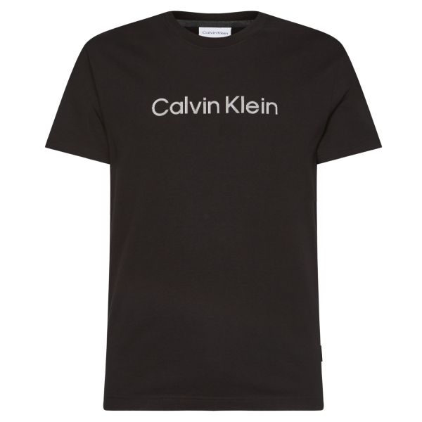 Calvin Klein Raised Striped Logo T-shirt Zwart