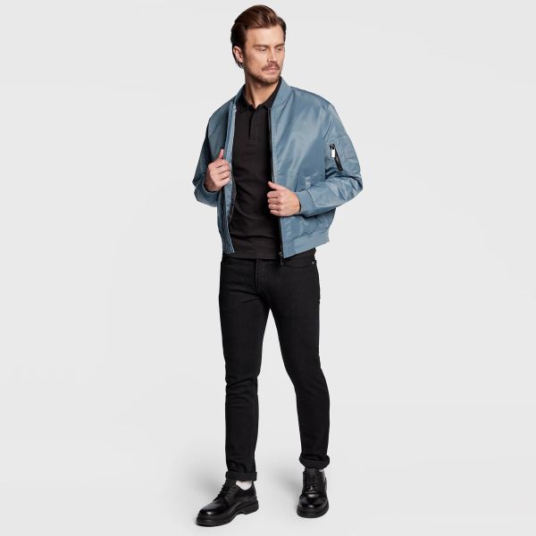 Calvin Klein Satin Bomber Jack Grijs/Blauw