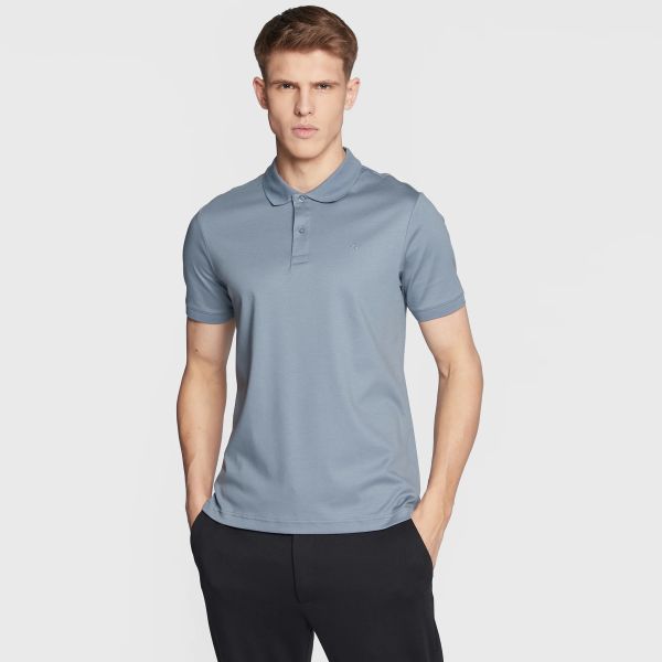 Calvin Klein Smooth Slim Polo Grijs/Blauw