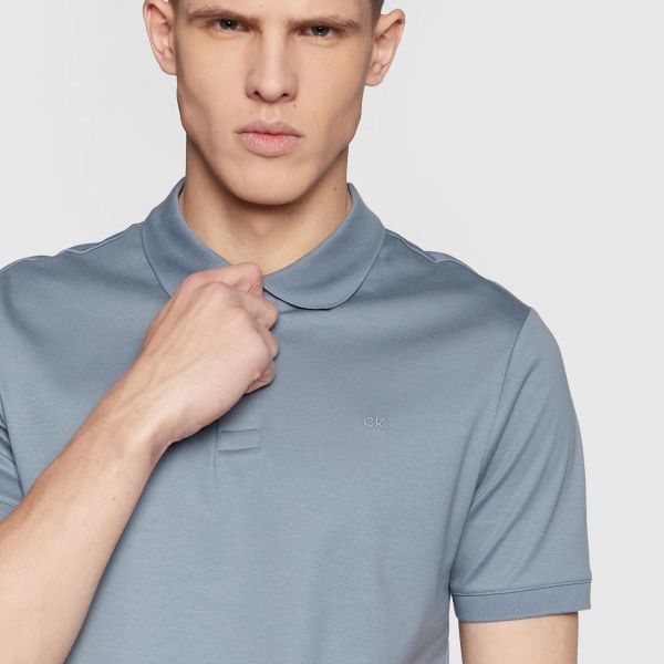 Calvin Klein Smooth Slim Polo Grijs/Blauw