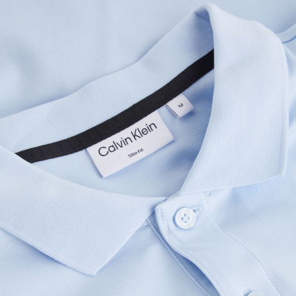 Calvin Klein Smooth Slim Polo Licht Blauw
