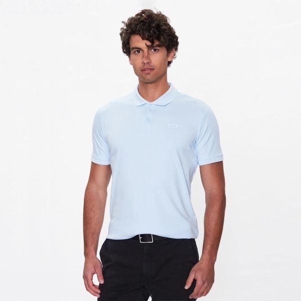 Calvin Klein Smooth Slim Polo Licht Blauw
