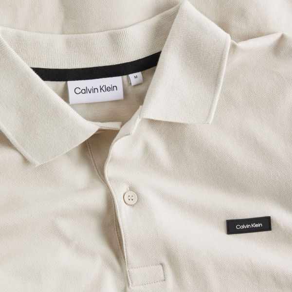 Calvin Klein Stretch Pique Slim Polo Beige