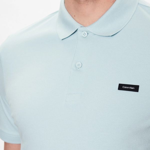 Calvin Klein Stretch Pique Slim Polo Licht Blauw