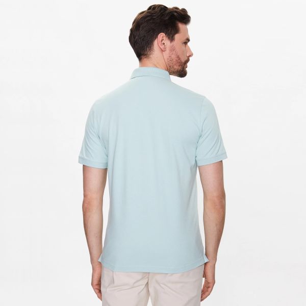 Calvin Klein Stretch Pique Slim Polo Licht Blauw